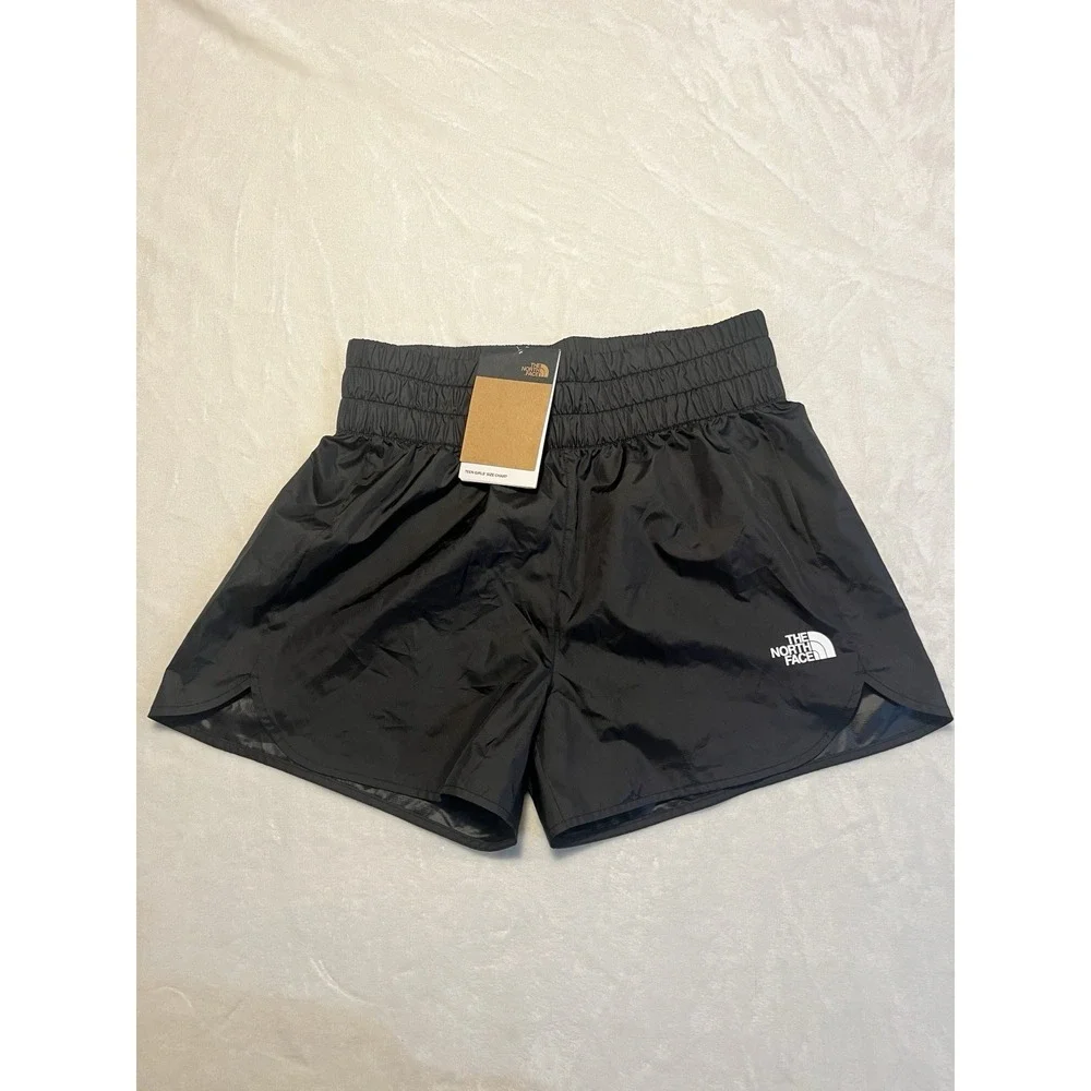 North Face Girls XL Never Stop Woven Athletic Running Shorts Black NWT